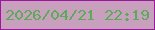 文字の大きさ：3、枠の色：9d15a1、背景の色：c89fbd、文字の色：5aab56 無料ブログパーツのブログ時計