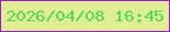 文字の大きさ：3、枠の色：9d15d3、背景の色：dfee92、文字の色：55d954 無料ブログパーツのブログ時計