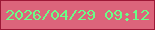 文字の大きさ：4、枠の色：9d1736、背景の色：dc647b、文字の色：6bfd87 無料ブログパーツのブログ時計
