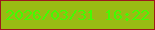 文字の大きさ：1、枠の色：9d181d、背景の色：99bb13、文字の色：43fb02 無料ブログパーツのブログ時計