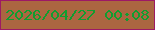文字の大きさ：2、枠の色：9d1965、背景の色：ab6641、文字の色：109d30 無料ブログパーツのブログ時計