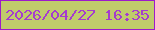 文字の大きさ：3、枠の色：9d1bcb、背景の色：c0cc6b、文字の色：a53ccf 無料ブログパーツのブログ時計