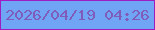 文字の大きさ：3、枠の色：9d1dc3、背景の色：70a5f6、文字の色：7f5cba 無料ブログパーツのブログ時計