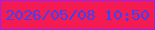 文字の大きさ：1、枠の色：9d1ef6、背景の色：f31b51、文字の色：3d41f3 無料ブログパーツのブログ時計
