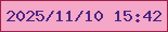 文字の大きさ：5、枠の色：9d2149、背景の色：f4a7c7、文字の色：4b2585 無料ブログパーツのブログ時計