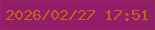 文字の大きさ：5、枠の色：9d2165、背景の色：8f1f68、文字の色：cb5b17 無料ブログパーツのブログ時計