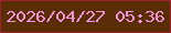 文字の大きさ：3、枠の色：9d222d、背景の色：592d06、文字の色：f293d8 無料ブログパーツのブログ時計