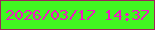 文字の大きさ：2、枠の色：9d2459、背景の色：41f621、文字の色：f116c4 無料ブログパーツのブログ時計