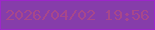 文字の大きさ：2、枠の色：9d26ca、背景の色：863daa、文字の色：a7478b 無料ブログパーツのブログ時計