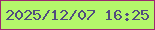 文字の大きさ：3、枠の色：9d2971、背景の色：b4f76b、文字の色：514d7f 無料ブログパーツのブログ時計