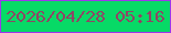 文字の大きさ：5、枠の色：9d36eb、背景の色：07da66、文字の色：904565 無料ブログパーツのブログ時計