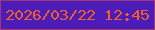 文字の大きさ：2、枠の色：9d3873、背景の色：4c1cb9、文字の色：f05f2b 無料ブログパーツのブログ時計