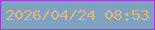 文字の大きさ：5、枠の色：9d3bd3、背景の色：80a2c2、文字の色：e1b779 無料ブログパーツのブログ時計