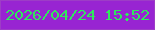 文字の大きさ：1、枠の色：9d3dc6、背景の色：9824d2、文字の色：30e85d 無料ブログパーツのブログ時計
