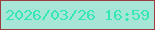 文字の大きさ：3、枠の色：9d3e3e、背景の色：a7e5d6、文字の色：35e6b6 無料ブログパーツのブログ時計