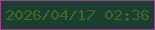 文字の大きさ：5、枠の色：9d438d、背景の色：1a3e2f、文字の色：456720 無料ブログパーツのブログ時計