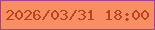 文字の大きさ：4、枠の色：9d4397、背景の色：f78e64、文字の色：bb441a 無料ブログパーツのブログ時計