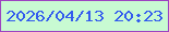 文字の大きさ：2、枠の色：9d43c1、背景の色：c8fad2、文字の色：335bee 無料ブログパーツのブログ時計