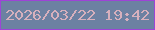 文字の大きさ：2、枠の色：9d44d6、背景の色：6c81a2、文字の色：d6b0bd 無料ブログパーツのブログ時計