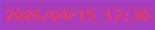 文字の大きさ：2、枠の色：9d44d6、背景の色：ac3db8、文字の色：fb3948 無料ブログパーツのブログ時計