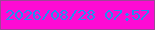 文字の大きさ：1、枠の色：9d4697、背景の色：fd0bd4、文字の色：238fee 無料ブログパーツのブログ時計