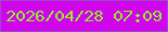 文字の大きさ：5、枠の色：9d47ce、背景の色：d005eb、文字の色：90f128 無料ブログパーツのブログ時計