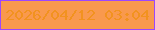 文字の大きさ：3、枠の色：9d47fc、背景の色：f9994d、文字の色：f2921f 無料ブログパーツのブログ時計