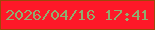 文字の大きさ：1、枠の色：9d480a、背景の色：fe1828、文字の色：8fae6f 無料ブログパーツのブログ時計