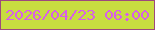 文字の大きさ：4、枠の色：9d497d、背景の色：c8dd40、文字の色：d85fe8 無料ブログパーツのブログ時計