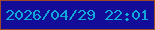 文字の大きさ：1、枠の色：9d4a2b、背景の色：130c98、文字の色：10a7d9 無料ブログパーツのブログ時計