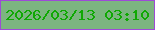 文字の大きさ：5、枠の色：9d4bd6、背景の色：7cb580、文字の色：0fa803 無料ブログパーツのブログ時計