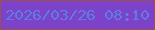 文字の大きさ：2、枠の色：9d4e4e、背景の色：7c42c9、文字の色：5e7de2 無料ブログパーツのブログ時計