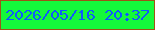 文字の大きさ：4、枠の色：9d5416、背景の色：15f93b、文字の色：0f5afb 無料ブログパーツのブログ時計