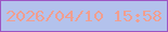 文字の大きさ：5、枠の色：9d55c3、背景の色：b3c2ec、文字の色：f19e8f 無料ブログパーツのブログ時計