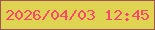 文字の大きさ：3、枠の色：9d5653、背景の色：dfd352、文字の色：fd486b 無料ブログパーツのブログ時計
