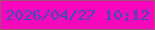 文字の大きさ：5、枠の色：9d566f、背景の色：fb05bd、文字の色：404bb3 無料ブログパーツのブログ時計