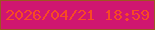 文字の大きさ：1、枠の色：9d5721、背景の色：d01670、文字の色：f74a25 無料ブログパーツのブログ時計
