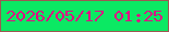文字の大きさ：2、枠の色：9d5852、背景の色：0be963、文字の色：de0e84 無料ブログパーツのブログ時計