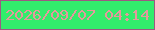 文字の大きさ：5、枠の色：9d5982、背景の色：32ed6c、文字の色：e4999c 無料ブログパーツのブログ時計