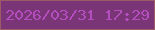 文字の大きさ：5、枠の色：9d5c65、背景の色：7a3576、文字の色：b44ebe 無料ブログパーツのブログ時計