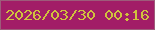 文字の大きさ：5、枠の色：9d5c7a、背景の色：a21d67、文字の色：d0c13d 無料ブログパーツのブログ時計