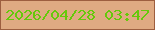 文字の大きさ：5、枠の色：9d5e3f、背景の色：dfaa82、文字の色：65c90a 無料ブログパーツのブログ時計