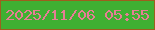 文字の大きさ：2、枠の色：9d5f1d、背景の色：3fb032、文字の色：e67e95 無料ブログパーツのブログ時計