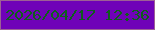 文字の大きさ：1、枠の色：9d6095、背景の色：6f02b8、文字の色：0e5e1c 無料ブログパーツのブログ時計