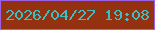 文字の大きさ：4、枠の色：9d61e3、背景の色：943111、文字の色：3dbec5 無料ブログパーツのブログ時計