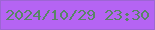 文字の大きさ：1、枠の色：9d65d4、背景の色：b564f3、文字の色：598566 無料ブログパーツのブログ時計