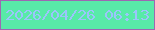 文字の大きさ：1、枠の色：9d68b2、背景の色：58eaa8、文字の色：9bc5fb 無料ブログパーツのブログ時計