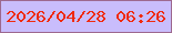文字の大きさ：3、枠の色：9d698f、背景の色：c9bdfc、文字の色：f02a0f 無料ブログパーツのブログ時計