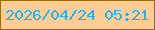 文字の大きさ：3、枠の色：9d6b11、背景の色：fdcd95、文字の色：22b1f5 無料ブログパーツのブログ時計