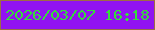 文字の大きさ：4、枠の色：9d6c43、背景の色：9113f0、文字の色：34dd3a 無料ブログパーツのブログ時計